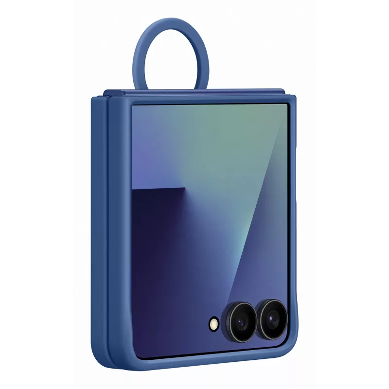 Samsung EF-PF766TNEGWW Silikon-Hülle mit Ring für Galaxy Z Flip7, Blau