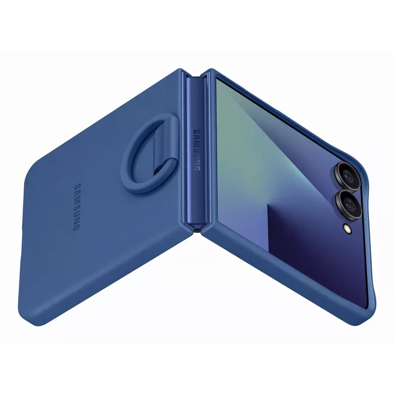 Samsung EF-PF766TNEGWW Silikon-Hülle mit Ring für Galaxy Z Flip7, Blau