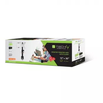 Techly ICA-LCD 500BK Monitor-Tischhalterung 13–30 Zoll (76,2 cm), bis 15 kg, VESA 75x75/100x100, Schwarz