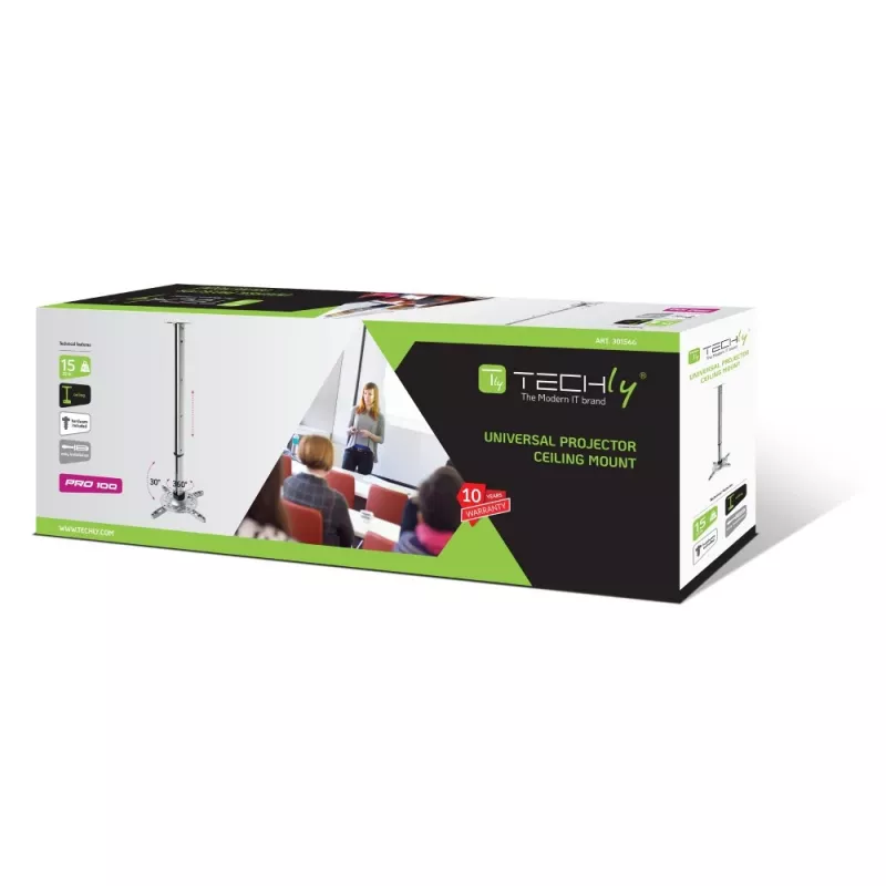 Techly Projektor-Deckenhalterung Verlängerung 60–102 cm Silber ICA-PM 102XL