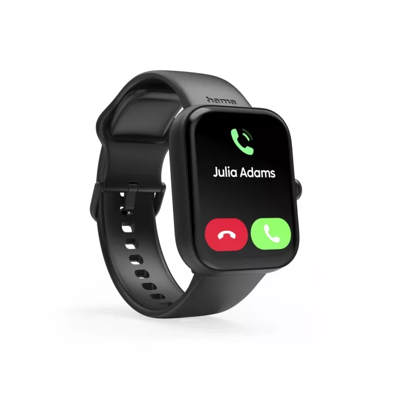 Hama Fit Watch 5000 Smartwatch, 1,65 Zoll (4,19 cm) TFT, 47 mm, Telefonfunktion, Herzfrequenz, IP68, Bluetooth, Schwarz