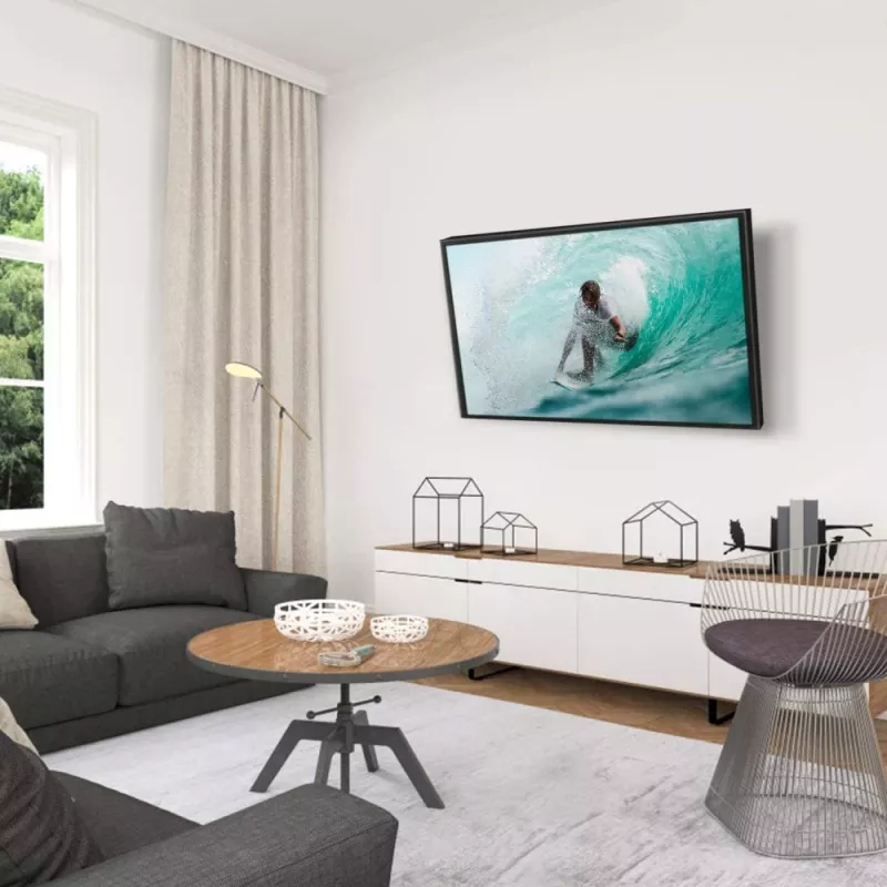 Techly ICA-PLB 59T TV-Wandhalterung 32-70 Zoll (81-178 cm), neigbar, 70 kg, schmal 49 mm, Schwarz
