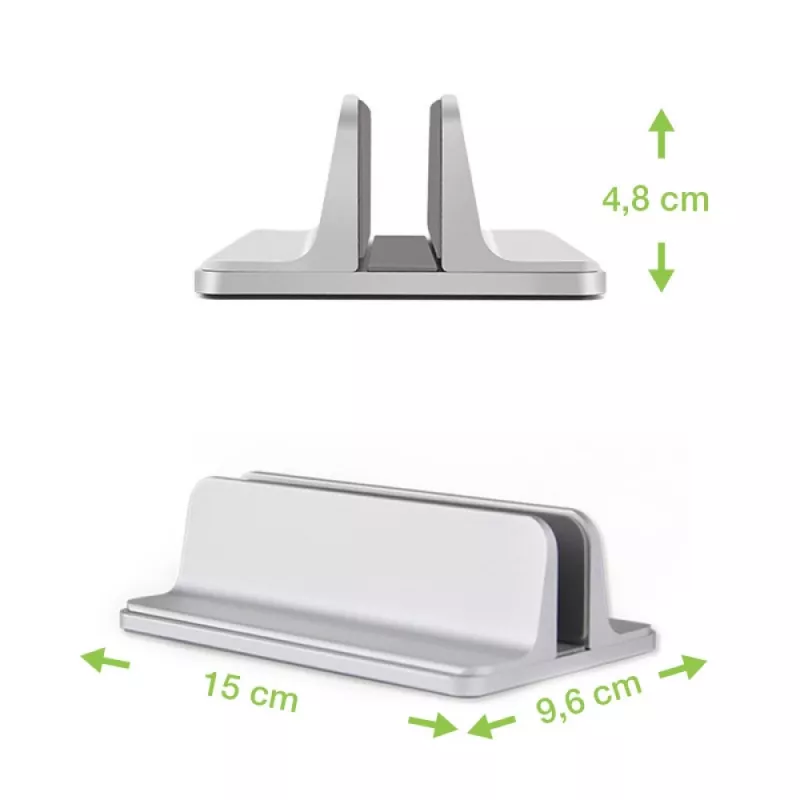 Techly ICA-TBL 010 vertikaler Aluminium-Laptopständer bis 17 Zoll, Breite einstellbar