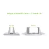 Techly ICA-TBL 010 vertikaler Aluminium-Laptopständer bis 17 Zoll, Breite einstellbar