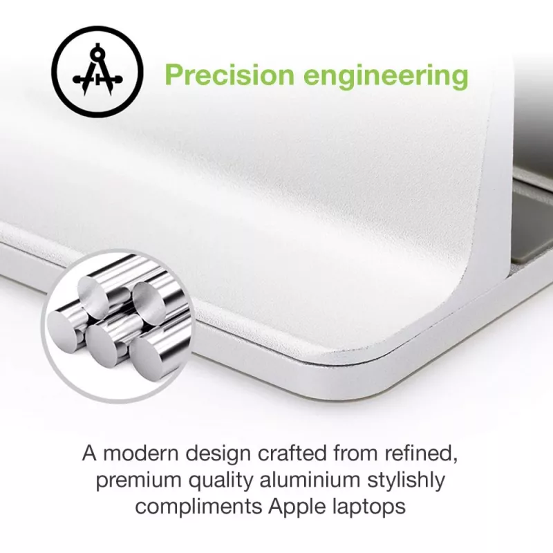 Techly ICA-TBL 010 vertikaler Aluminium-Laptopständer bis 17 Zoll, Breite einstellbar