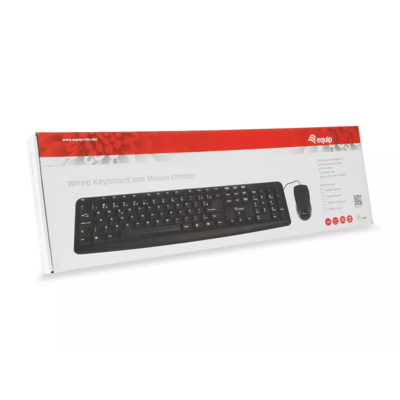 Equip 245200 Tastatur Maus enthalten Büro USB QWERTZ Deutsch Schwarz