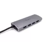 Equip 133482 USB-C 7-in-1 Multifunktionsadapter, USB 3.2 Gen 1, HDMI 4K 30 Hz, 3x USB 3.0, SD/microSD, USB-C PD 100 W, Aluminium