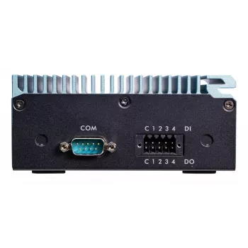 Shuttle Edge PC SPCEL02, Intel Celeron J6412, 1x HDMI, 2x 2.5G LAN, 1x COM, DIO (4x in, 4x out), 3x USB, 2x M.2, 12-24V, 24/7-Dauerbetrieb, lüfterlos, inkl. VESA- & DIN-Schienenhalterung