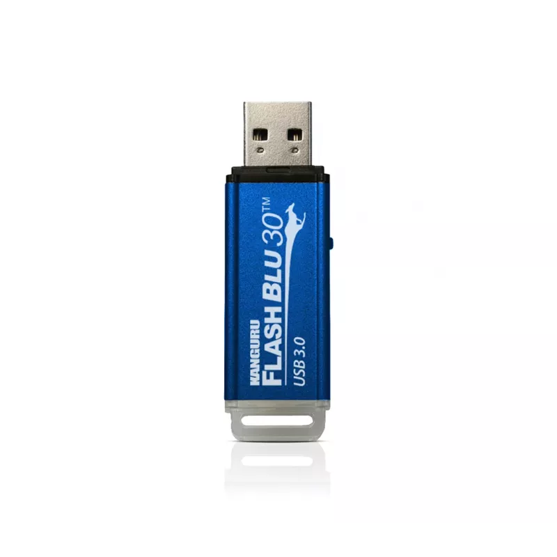 Kanguru FlashBlu30 SuperSpeed USB3.0 16 GB | Sicherer USB-Stick | Physischer Schreibschutzschalter | Kompatibel mit Windows „Ready Boost“