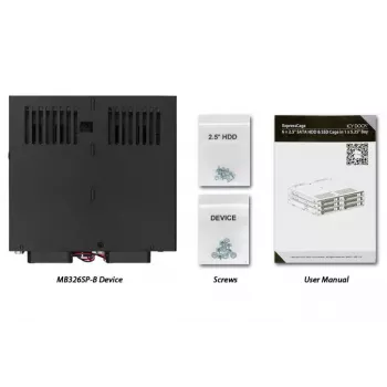 Disk Array Icy Dock MB326SP-B 0 TB Rack 1U Schwarz