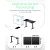 Höhenverstellbarer elektrischer Schreibtisch ICY BOX IB-EW122B-TT, schwarz, 1400×700 mm, Höhe 630–1280 mm, 100 kg Tragfähigkeit