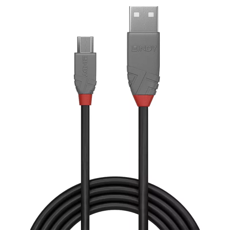Lindy 0,5 m USB 2.0 Typ A auf Micro-B Kabel, Anthra Line