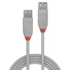 Lindy 1m USB 2.0 Typ A Verlängerungskabel, Anthra Line, Grau
