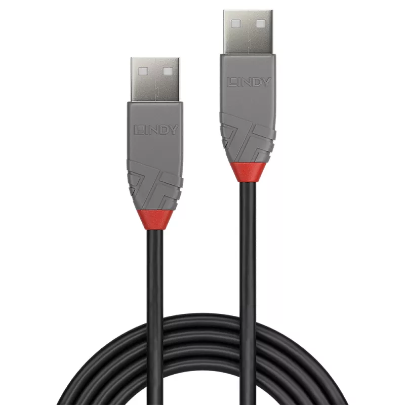 Lindy 0,2 m USB 2.0 Typ-A-auf-Typ-A-Kabel, Anthra Line