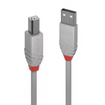 Lindy 0,5 m USB 2.0 Typ-A-auf-B-Kabel, Anthra Line, Grau