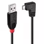 Lindy 1m USB 2.0 Kabel - Typ A auf Micro-B Kabel, 90 Grad abgewinkelt