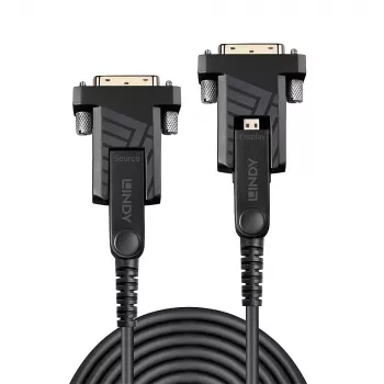 Lindy 100m Fibre Optic Hybrid Micro-HDMI 18G Kabel mit abnehmbaren HDMI- und DVI-Steckern