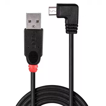 Lindy USB 2.0 Kabel Typ A auf Micro-B, 0,5 m, 90° rechtwinklig