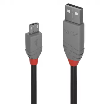 Lindy USB 2.0 Typ A auf Micro-B Kabel, 0,2 m, Anthra Line