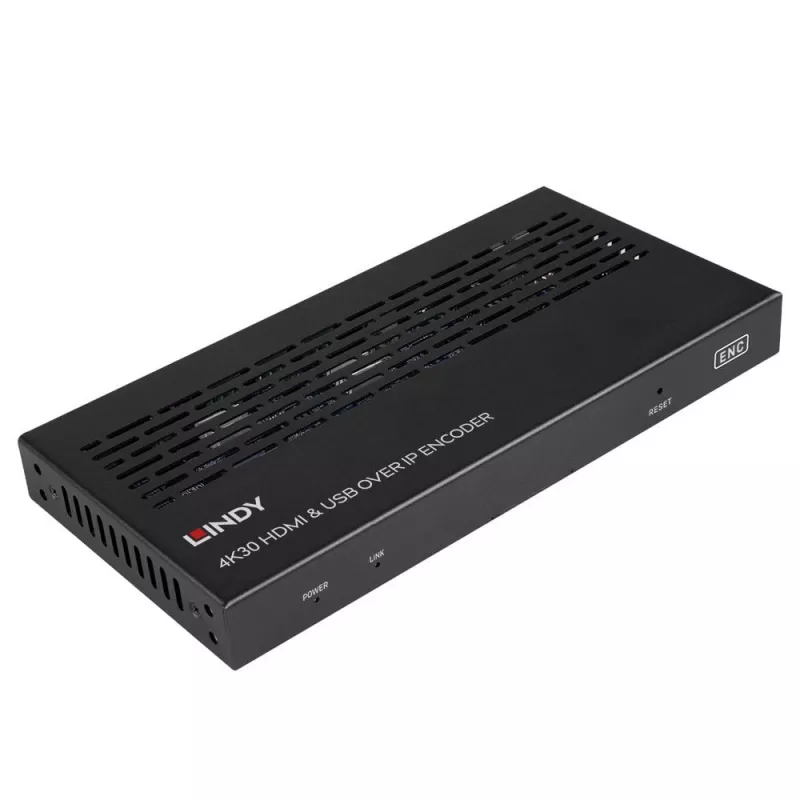 Lindy 38396 4K30 HDMI & USB over IP Encoder, Multicast & Videowall, HDMI 2.0, HDCP 2.2, PoE, 100 m