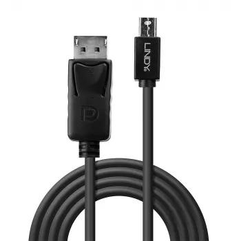 Lindy 3m Mini DisplayPort Male to DisplayPort Male, Schwarz, 3 m, Mini DisplayPort, DisplayPort, Male, Male, 2560 x 1600 Pixel