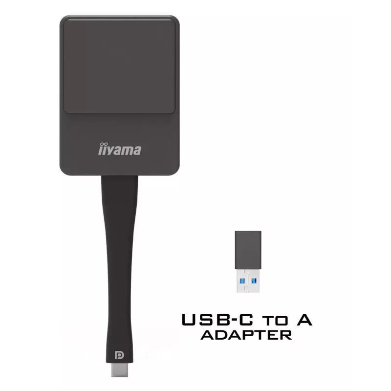 iiyama WP D002C Wireless-Präsentations-Dongle, USB-C (DP-Alt), E-Share, Silber/Schwarz