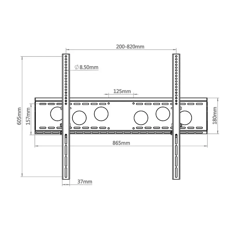 Hagor WH 85 T-HD TV-Wandhalterung, 55–110 Zoll (140–279 cm), VESA 800x600, max. 125 kg, neigbar, schwarz