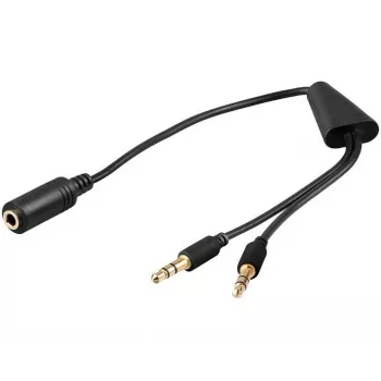 Audiokabel Microconnect AUDAL 0,4 m 2x 3,5 mm Stecker auf 3,5 mm Buchse Schwarz