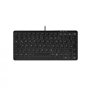 Cherry Active Key AK-4100-U-B/GE Mini-Tastatur, USB, Schwarz, deutsches Layout