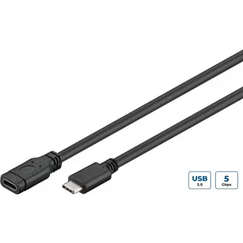 Microconnect USB3.1CC1EX USB-Kabel USB 3.2 Gen 1 (3.1 Gen 1) 1 m USB C Schwarz