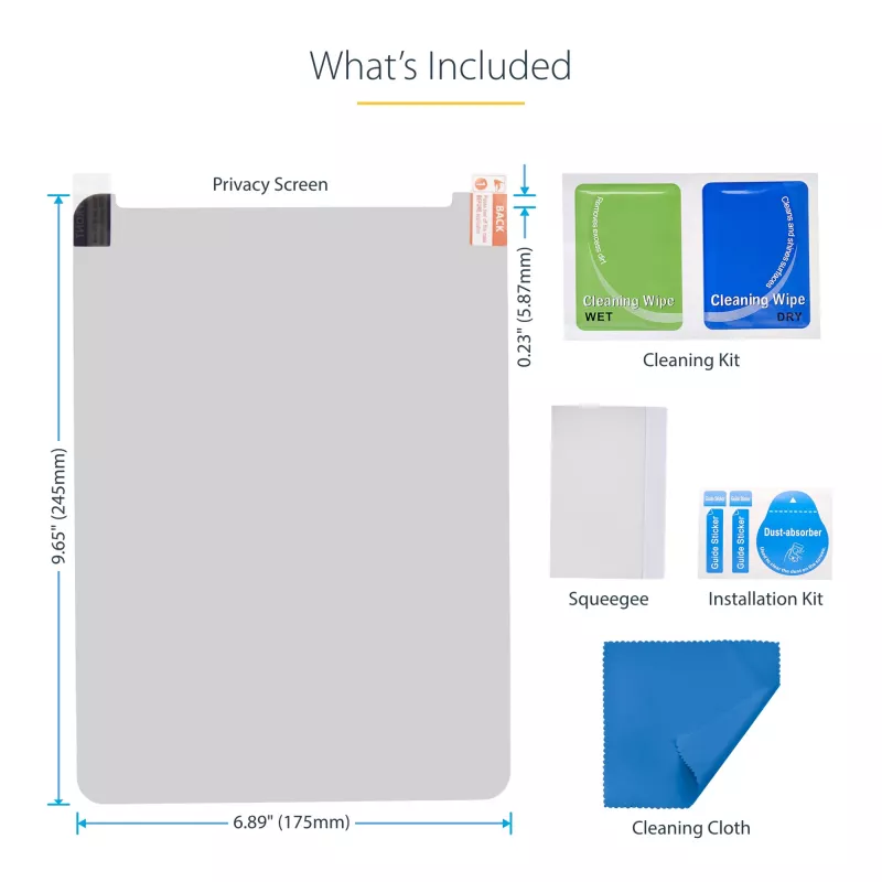 StarTech.com 4-Wege-Blickschutzfolie für 11-Zoll iPad Pro, für Hoch-/Querformat, touchfähig, +/- 30° Blickwinkel, blockiert bis zu 51 % Blaulicht, blendfrei