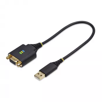 StarTech.com 30cm USB zu Nullmodem Seriell-Adapterkabel, COM-Erhalt, FTDI, USB-A auf DB9 RS232, austauschbare DB9-Muttern/Schrauben, Windows/macOS/Linux