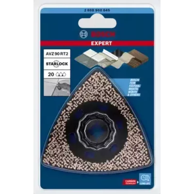 Bosch Expert AVZ 90 RT2 2608900045 Delta-Schleifplatte, 90 mm, Körnung 20