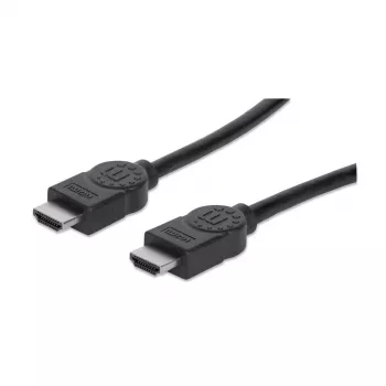 Manhattan HDMI-Kabel mit Ethernet, 1080p@60Hz (High Speed), 10m, Stecker auf Stecker, Schwarz, Vollgeschirmt, Vergoldete Kontakte, Lebenslange Garantie