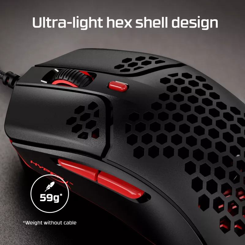 HyperX Pulsefire Haste - Gaming-Maus (Schwarz-Rot)