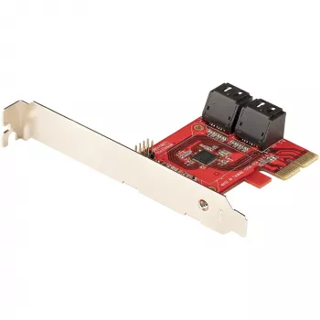 StarTech.com SATA PCIe Karte - 4 Port PCIe SATA Erweiterungskarte - 6 Gbit/s - Low-Profile-Blende - Gestapelte SATA-Anschlüsse - ASM1164 Non-RAID - PCI Express zu SATA Konverter