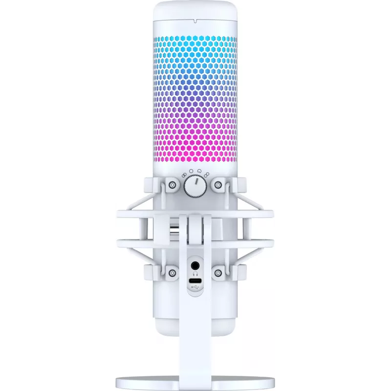 HyperX QuadCast S - USB-Mikrofon (Weiß-Grau) - RGB-Beleuchtung