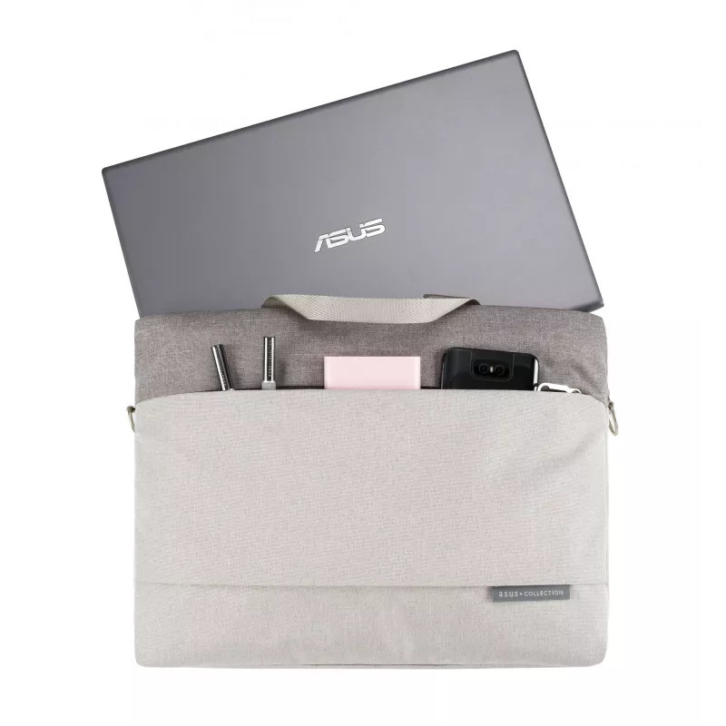 ASUS EOS 2 Carry Bag Notebook-Tasche 15,6 Zoll (39,6 cm), Polyester, wasserabweisend, Schultergurt, 0,48 kg, Grau