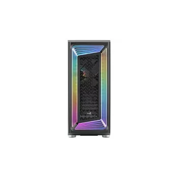 PC-Gehäuse AEROCOOL Interstellar Midi-Tower Schwarz — ATX, unterstützt bis zu 362 mm GPU, 163 mm CPU-Kühler, 3x120/360 mm Frontradiator