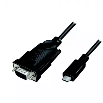 LogiLink AU0051A USB-C-auf-RS232-(DB9)-Seriell-Adapterkabel, 1,2 m, schwarz