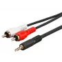 Microconnect AUDLC2G Audiokabel 1,5 m 3,5 mm 2 x RCA Schwarz
