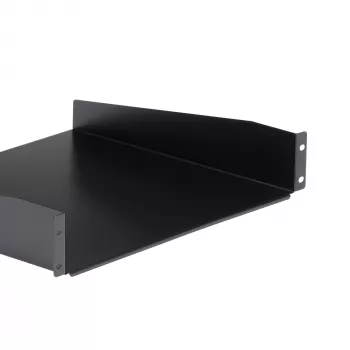 StarTech.com 2HE Server-Rack-Einlegeboden – Universeller Rack-Montage-Auslegerboden für 19-Zoll-Netzwerk-Equipment-Rack & -Schrank – Hochbelastbarer Stahl – Tragfähigkeit 20 kg – 400 mm tiefer Boden, Schwarz