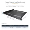 StarTech.com CABSHELF116V2PK 2er-Pack 1HE belüftete Rack-Fachböden, 16 Zoll tief