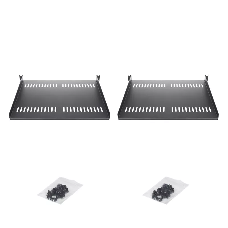 StarTech.com CABSHELF116V2PK 2er-Pack 1HE belüftete Rack-Fachböden, 16 Zoll tief