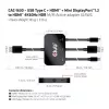 CLUB3D USB Type C + HDMI™ + MiniDisplayPort™ 1.2 zu HDMI™ 4K60Hz HDR M/M Aktiver Adapter 32AWG