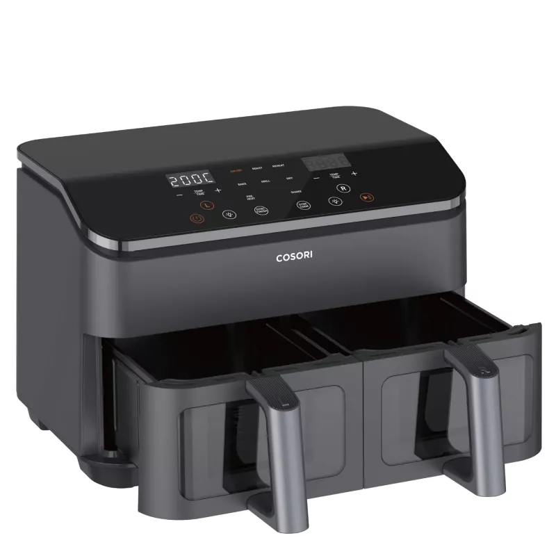 Cosori Dual Basket Chef Edition Doppel 8,5 L Standgerät 1750 W Heißluftfritteuse Schwarz, Silber