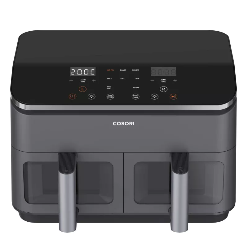 Cosori Dual Basket Chef Edition Doppel 8,5 L Standgerät 1750 W Heißluftfritteuse Schwarz, Silber