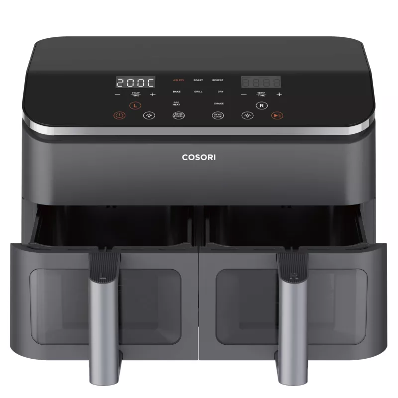 Cosori Dual Basket Chef Edition Doppel 8,5 L Standgerät 1750 W Heißluftfritteuse Schwarz, Silber
