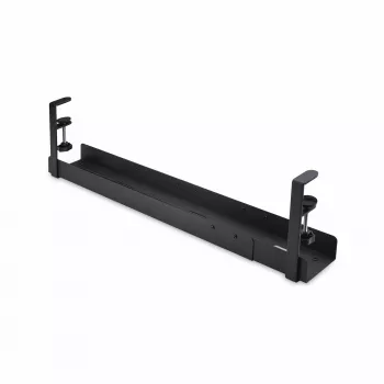 StarTech.com Untertisch-Kabelmanagementschale, längenverstellbarer Kabelorganizer, Klemmmontage, kein Bohren erforderlich, Steckdosenleistenhalter, Schwarz