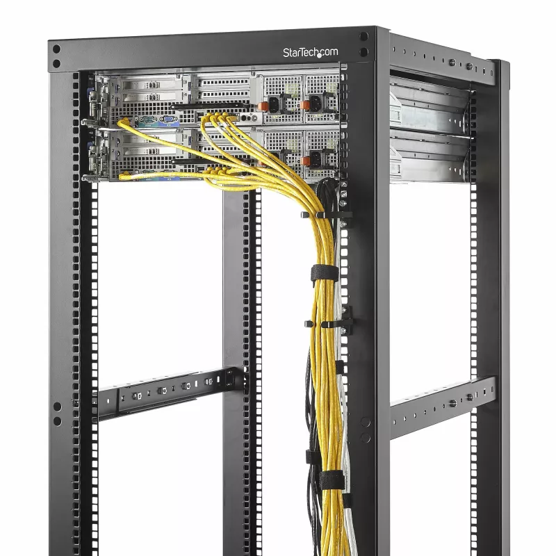 StarTech.com 5-Pack 1U Vertikale Kabelführungs-D-Ring-Haken, Kabelmanager für 19-Zoll-Serverracks/-Schränke, Netzwerk-Rack-Kabelorganisierer, Kabelführungsringe